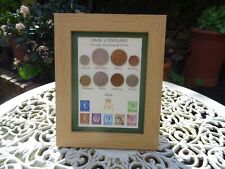 70th Birthday, 1954, Eight coin & Stamps Framed Set