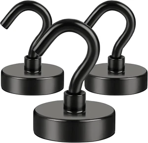 Hooks for Hanging String Lights, Black Magnetic Hooks 30Lbs+ Magnet Hook 2025 Cr - Picture 1 of 15