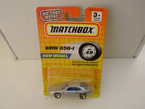 1990 MATCHBOX SUPERFAST MB 49 SILVER BMW 850-I NEW ON CARD - Picture 1 of 6