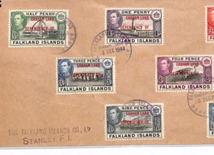 Falkland Islands Dependencies GRAHAM LAND Cover Red Overprints 1946 MJ95 - Picture 1 of 13