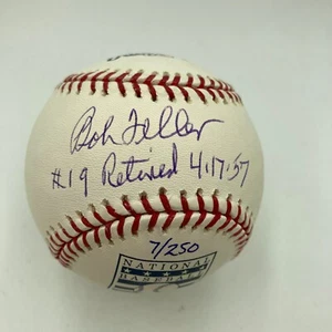 Bob Feller #19 Retired 4-17-1957 Signed Hall Of Fame MLB Baseball JSA COA - Picture 1 of 5