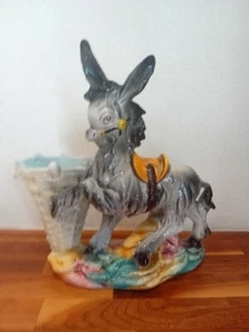 Vintage Large MCM Italian Donkey Art Pottery Planter Vase Kitsch Horse Italy - Picture 1 of 9