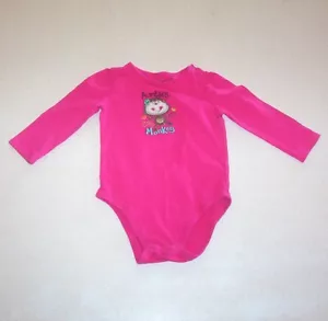 Frijoles saltadores para niñas ""Aunties Silly Monkey"" rosa de una sola pieza top 18 meses - Imagen 1 de 2