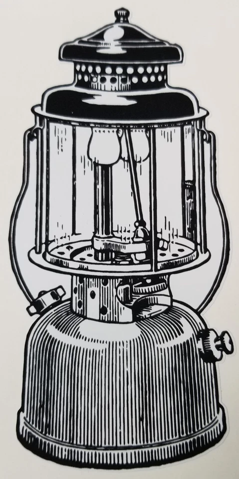 UN (1) NUEVO DE COLECCIÓN COLEMAN L220 LINTERNA INCLINADA PARACHOQUES PEGATINA SIGNO CALCOMANÍA ESTUFA Foto 1 de 1