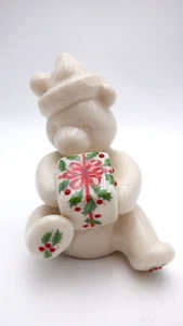 Orso in porcellana vintage LENOX annuale vacanza Natale con agrifoglio e bacche 1995 - Foto 1 di 7