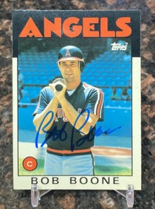 Bob Boone signed Autographed  1986 Topps #62 California Angels Baseball Card