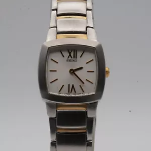 SEIKO QUARTZ DAMEN UHR 22MM STAHL VINTAGE SCHÖNER ZUSTAND MIT STAHL BAND 4 S055 - Bild 1 von 10