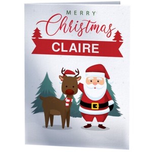 PERSONALISED Santa Rudolf Xmas Christmas Card For Kids Son Daughter Grandson