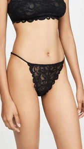 NWT FREE PEOPLE INTIMATELY FREE Reese High Waisted Tanga Panty Black Sz S - Picture 1 of 14