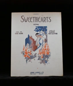 Großformatige Vintage Noten Sweethearts Song von Gus Kahn 1916 - Bild 1 von 1