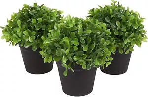 3x Juvale Artificial Plants in Pots Indoor Outdoor Fake Plant Potted Topiaries - Picture 1 of 8
