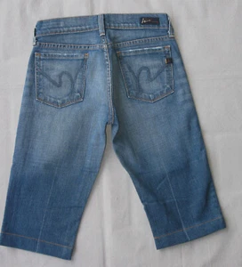 Citizens of Humanity Crop Cut-Off Denim Shorts Women Sz 24 Blue Distressed - Picture 1 of 8