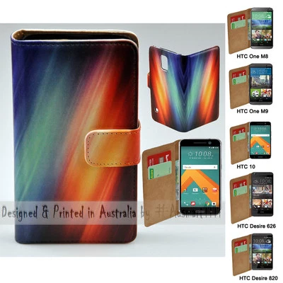 For HTC Series - Multi Colour Abstract Print Wallet Mobile Phone Case Cover - Image 1 of 3