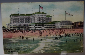 ROYAL PALACE HOTEL AND BEACH ATLANTIC CITY N.J. U.S.A. POST CARD 1920's 1-196 - Picture 1 of 5