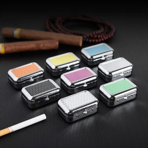Tragbarer EDC Aschenbecher Metall Taschenaschenbecher Mini Aschenbecher mit Deckel Zigarette Geschenke - Bild 1 von 12