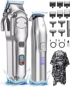 Kit Tagliacapelli Uomo Professionale con Rasoio IPX7 Impermeabile Senza Fili - Foto 1 di 8