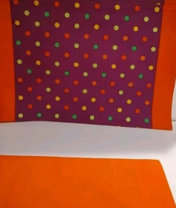 Placemats Set 4 Orange Polka Dots Stitching Cotton13" X 19" JCP Home Collection - Picture 1 of 9
