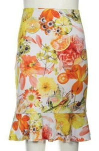Rock N2 Blumen MARC CAIN 36 Kolibri Zitronen Orangen Volant Rock NP130€ - Bild 1 von 3