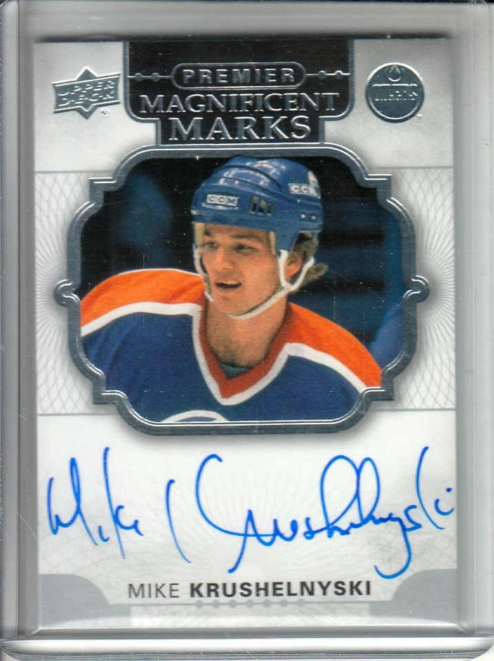  2017-18 Upper Deck Premier Magnificent Marks Mike Krushelnyski AUTO - Oilers - Image 1 of 1
