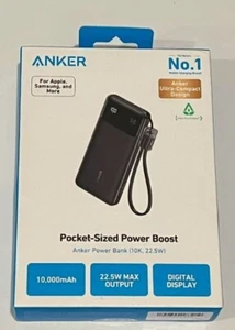 Anker 10,000 mAh 22.5W Digital Display Portable Fast Charger Battery Power Bank - Picture 1 of 2