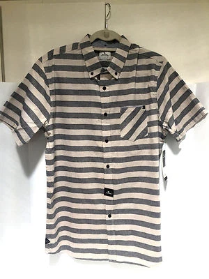 NEW RIP CURL Men's Colby Short Sleeve SHIRT LARGE NAVY COTTON D203 - Image 1 of 3