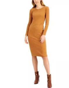 NWT INC Long Sleeve Crewneck Midi Sweater Dress - Size Small - Picture 1 of 4