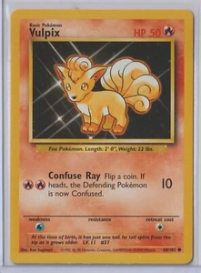 Pokémon 1999 Base Set VULPIX 68/102 COMO NUEVO Nunca Jugado RARO - Imagen 1 de 1