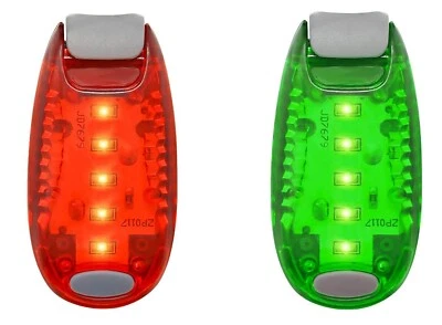 1 Green 1 Red LED Safety Light Night Clip On Flashing Running Cycling Bike Pet - Image 1 of 4