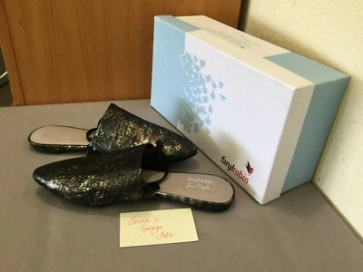 FarylRobin Free People Women Slip-On Flat Black Sparkle Leather Size 8 - Imagem 1 de 4