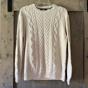 Wetterfester Fischerpullover Herren XL creme Zopfmuster Rundhals klassisch - Bild 1 von 9