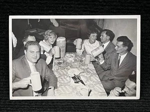 VTG RPPC Hofbräuhaus HB Crown & Logo Steins Oktoberfest People Celebration - Picture 1 of 4
