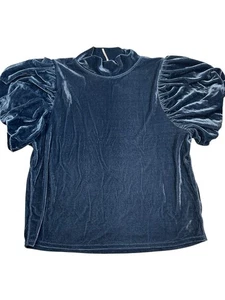Free People Samt Strick Claudia Top Damen großer Puff Kurzarm Boho Fee - Bild 1 von 11