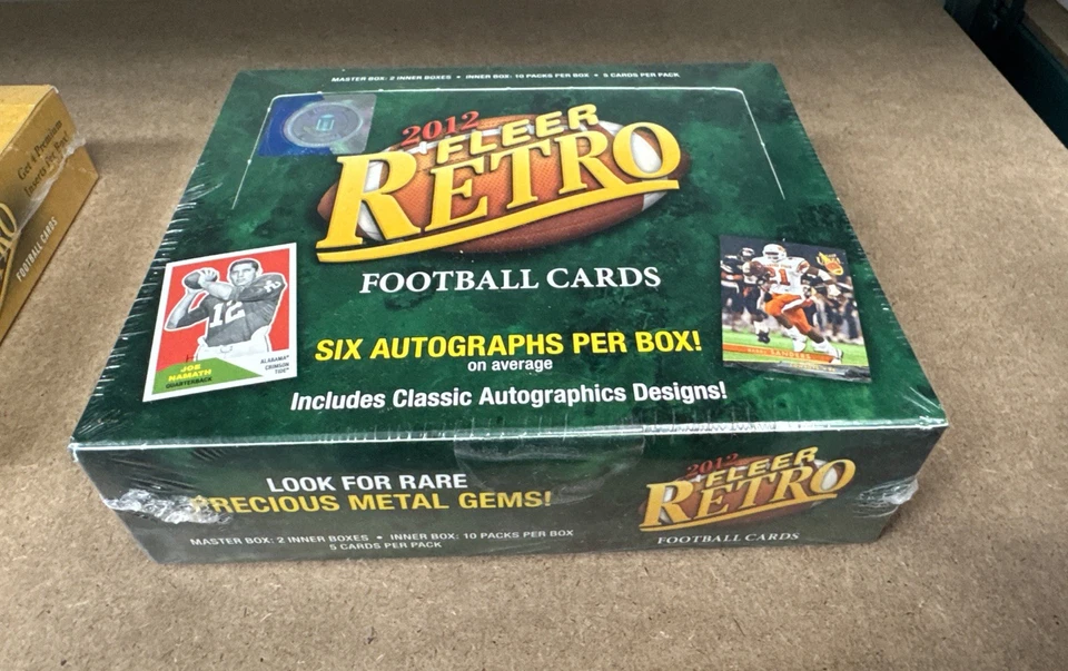 2012 Fleer Retro Football Hobby Box Possible 6 Autos Factory Sealed - Image 1 of 1