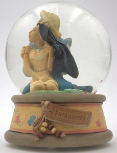 Vtg Disney Pocahontas & John Smith Musical Snow Globe Enesco Colors of the Wind - Picture 1 of 10