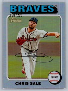 2024 Topps Heritage High Number Chris Sale refractor de plata/225 #515 Braves - Imagen 1 de 2