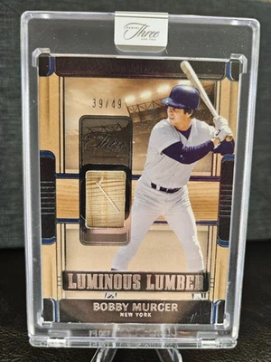 Bate Panini Three and Two Bobby Murcer 2025 usado en juegos #'d/49 - Yankees (sellado) Foto 1 de 2