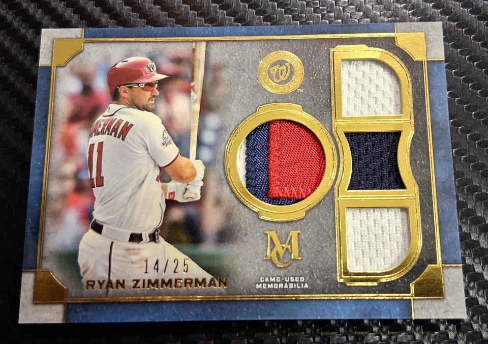 Colección Museo Topps 2019 reliquias cuádruples Ryan Zimmerman #SPQR-RZ oro/25 (MEM) Foto 1 de 2