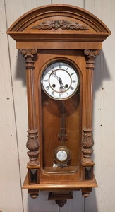 Antique Walnut Vienna RA Wall clock c.1890 2 weight - Picture 1 of 14