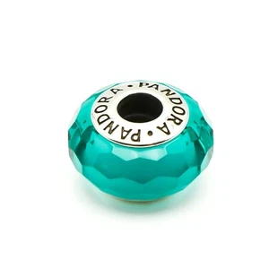Charm PANDORA Teal affascinante vetro di Murano sfaccettato argento sterling - Foto 1 di 5