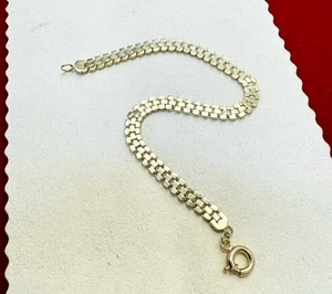 Brazalete de eslabones de pantera de oro amarillo de 14 quilates de 5 mm de 7,25" - Imagen 1 de 5