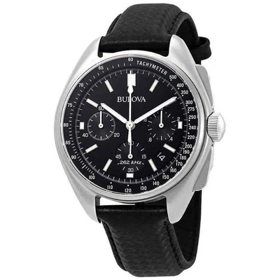 Bulova Moon Apollo Lunar Pilot Chronograph Black Dial Quartz Men's watch 96B251 - image 1 of 3