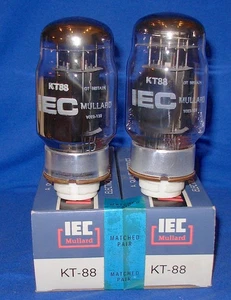 NOS / NIB SEALED Matched Pair GEC Black Plate KT88 Tubes Branded For Mullard - Picture 1 of 9