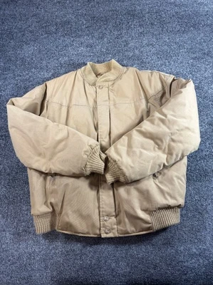 De Colección Original Varsity by Catalina Hombres Chaqueta 40 Tostado Acolchado Forrado Chaqueta de Bombardero Foto 1 de 4