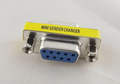 DB9 9 Pin Female To RS232 Female Mini Gender Changer Adapter Connector Convertor - Image 1 of 3