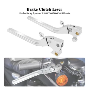 Chrome Brake Clutch Levers Fit For Harley Sportster Iron 883 1200 XL 48 72 04-13 - Picture 1 of 18