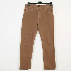 LEE WEST Men's Jeans Size W32 L32 Regular Fit Tapered Brown Button - Picture 1 of 11