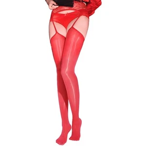 Sexy Strapse Strümpfe für Damen - Öl glänzende Spitze 8 Denier - Bild 1 von 1