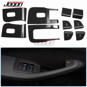 Carbon Door Armrest Window Switch Button Trim Panel For Tesla Model 3 2024-2025 - Imagen 1 de 11