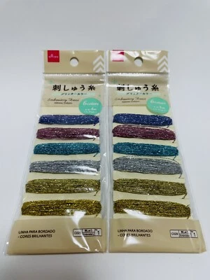 DAISO Embroidery 6 bundles 6colors Glitter 4m JAPAN 100% polyester From Japan - Image 1 of 3