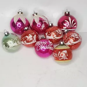 9 bolas de vidrio de mercurio de mica estampada de colección adornos navideños MCM tamaños surtidos - Imagen 1 de 16
